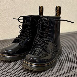 Dr. Martens Shiny Black Kids Boots